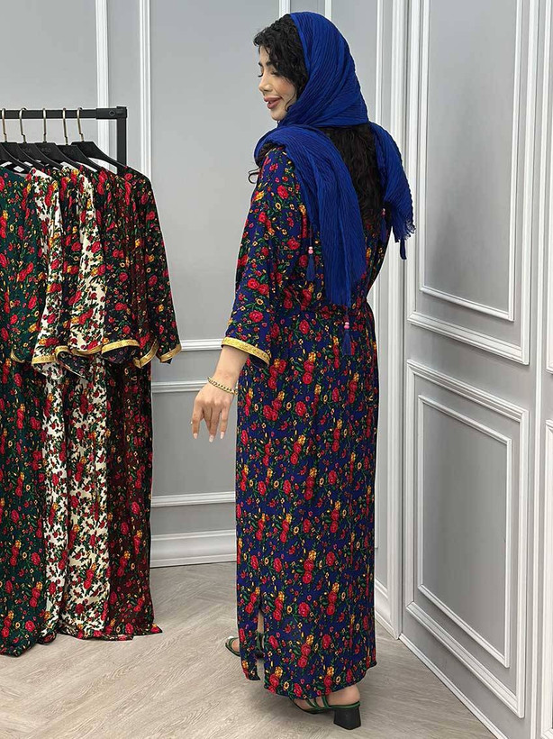پیراهن طلایی بدون ابرفت و رنگرفت 🧵 نخی ترکمنستان