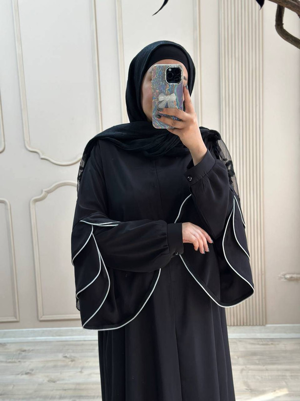 مانتو عبایی آیلار کرپ ندا اماراتی