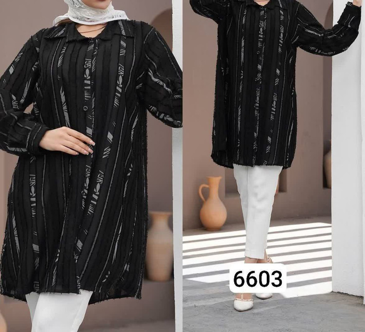 مانتو طرح دار 😍😍 ✅پارچه حریر ژاکارد ✅دوام عالی پارچه بدون چروک پذیری ✅بدون ابرفت❌