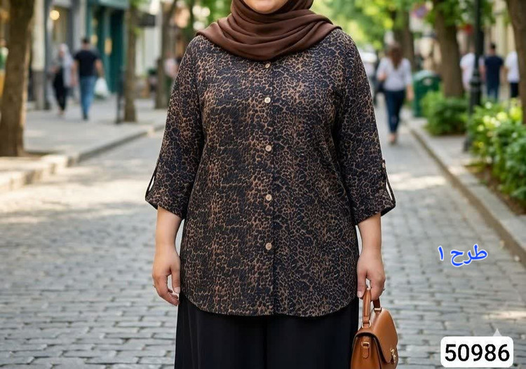 مانتو طرح دار خنککک😍 ✅پارچه ینزی طرح پلنگی ✅دوام عالی پارچه بدون چروک پذیری