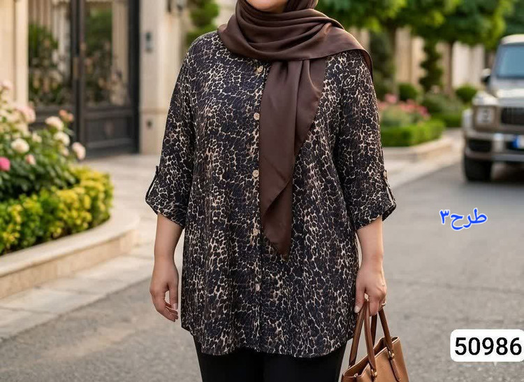 مانتو طرح دار خنککک😍 ✅پارچه ینزی طرح پلنگی ✅دوام عالی پارچه بدون چروک پذیری