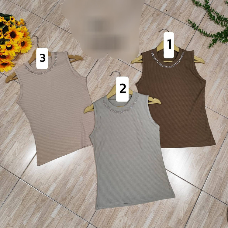 تاپ حلقه ای یقه مرواریدکرکره ای😍 پارچه کرکره ای دارای کشسانی