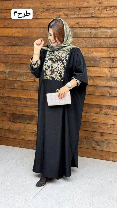 مانتو عبایی نورا الیزه درجه یک با خرجکار سوزندوزی هندی