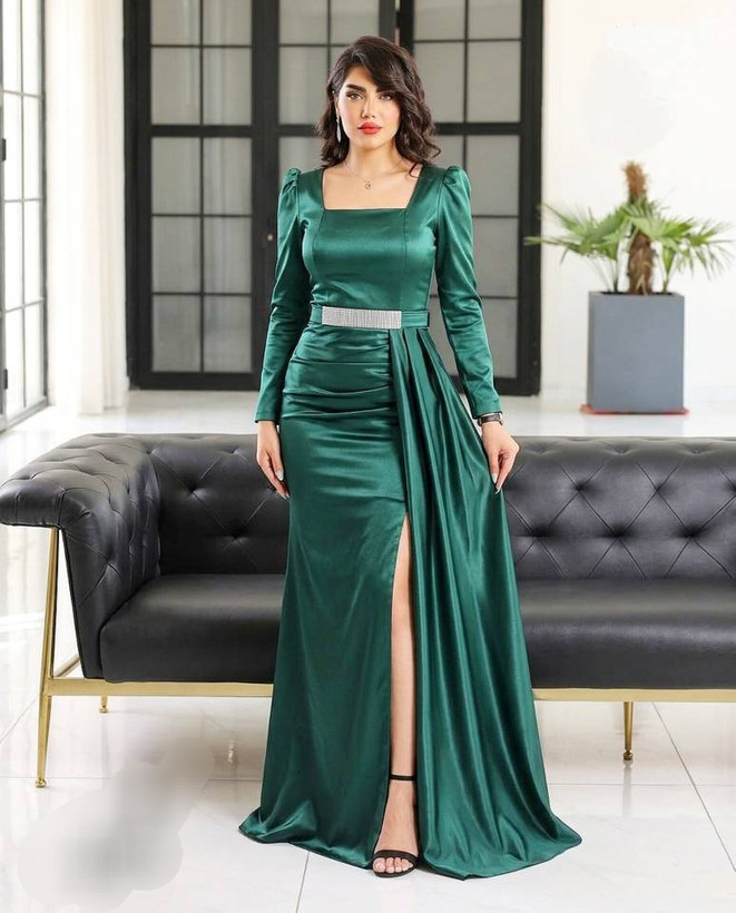 ماکسی مجلسی ساتن درجه یک چاکدار 💞شالدار 💞کمربند