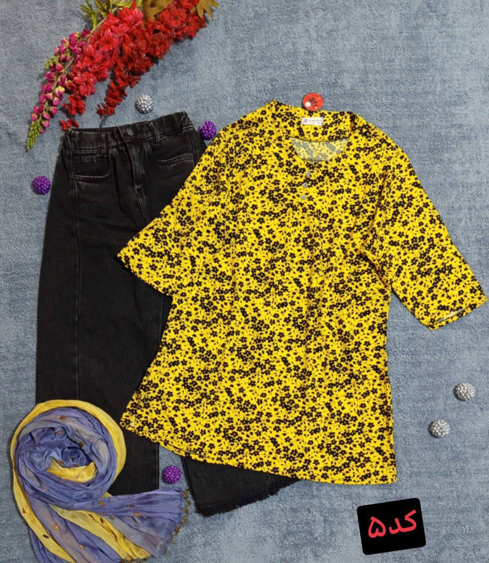 تونیک بلند وقوار دار نخ کره ای وارداتی روژان 😍😍