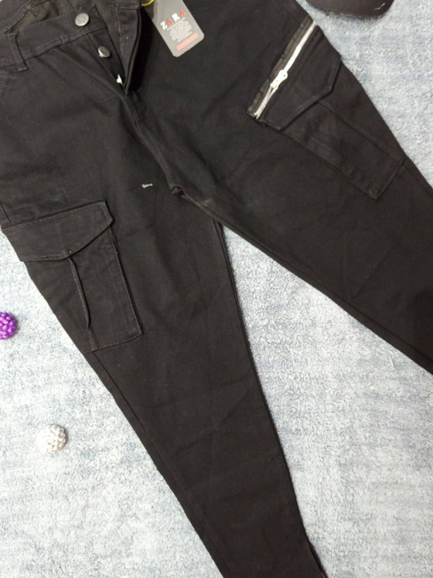 شلوار 6جیب کتان دمپا زیپ برند ZARA