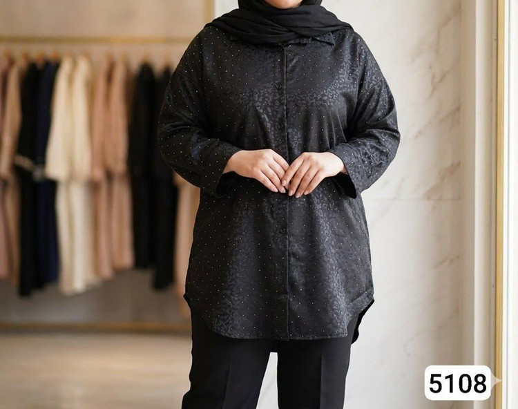 مانتو نگین دار 😍 ✅پارچه شانتون داغی نگین کوبی کارخانه پشت و رو نگین دار