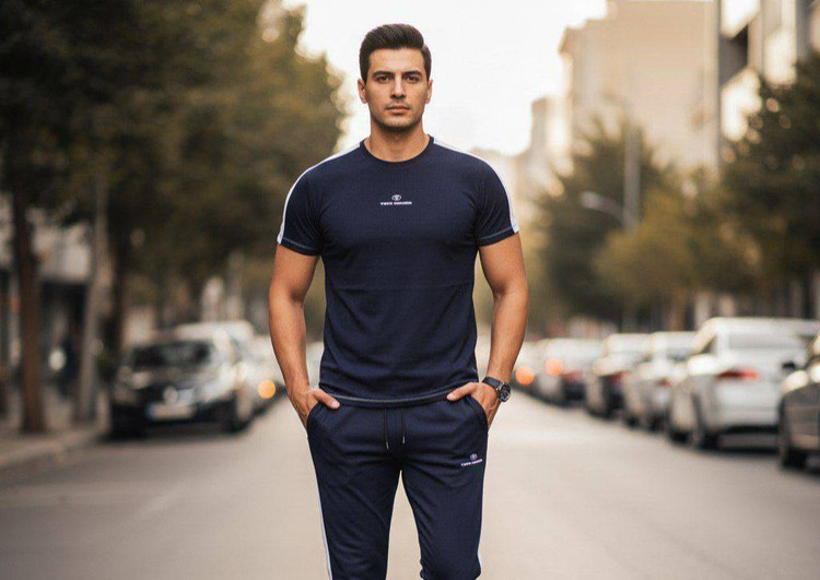 ست تیشرت شلوار بیسکوییتی طرح Tom TAILOR