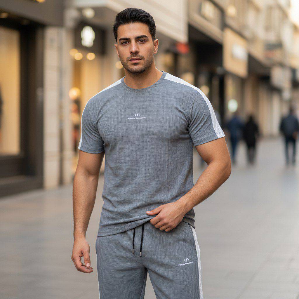 ست تیشرت شلوار بیسکوییتی طرح Tom TAILOR