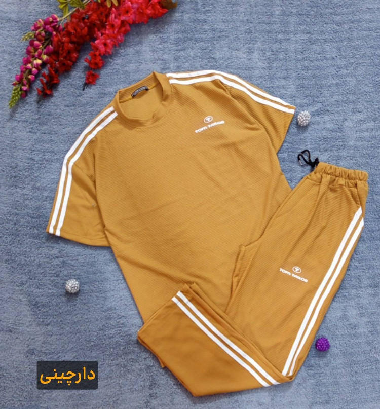 ست تیشرت شلوار بیسکوییتی طرح Tom TAILOR