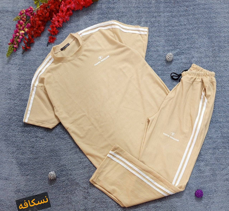 ست تیشرت شلوار بیسکوییتی طرح Tom TAILOR