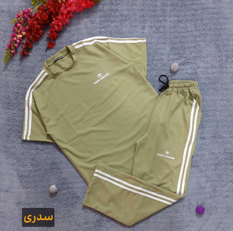ست تیشرت شلوار بیسکوییتی طرح Tom TAILOR