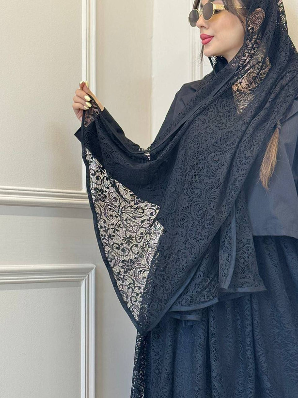 ست سه تیکه دانتل 👗💥کت+دامن+شال