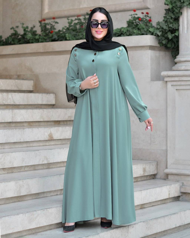 مانتو عبابی حنانه کرپ ندا اماراتی