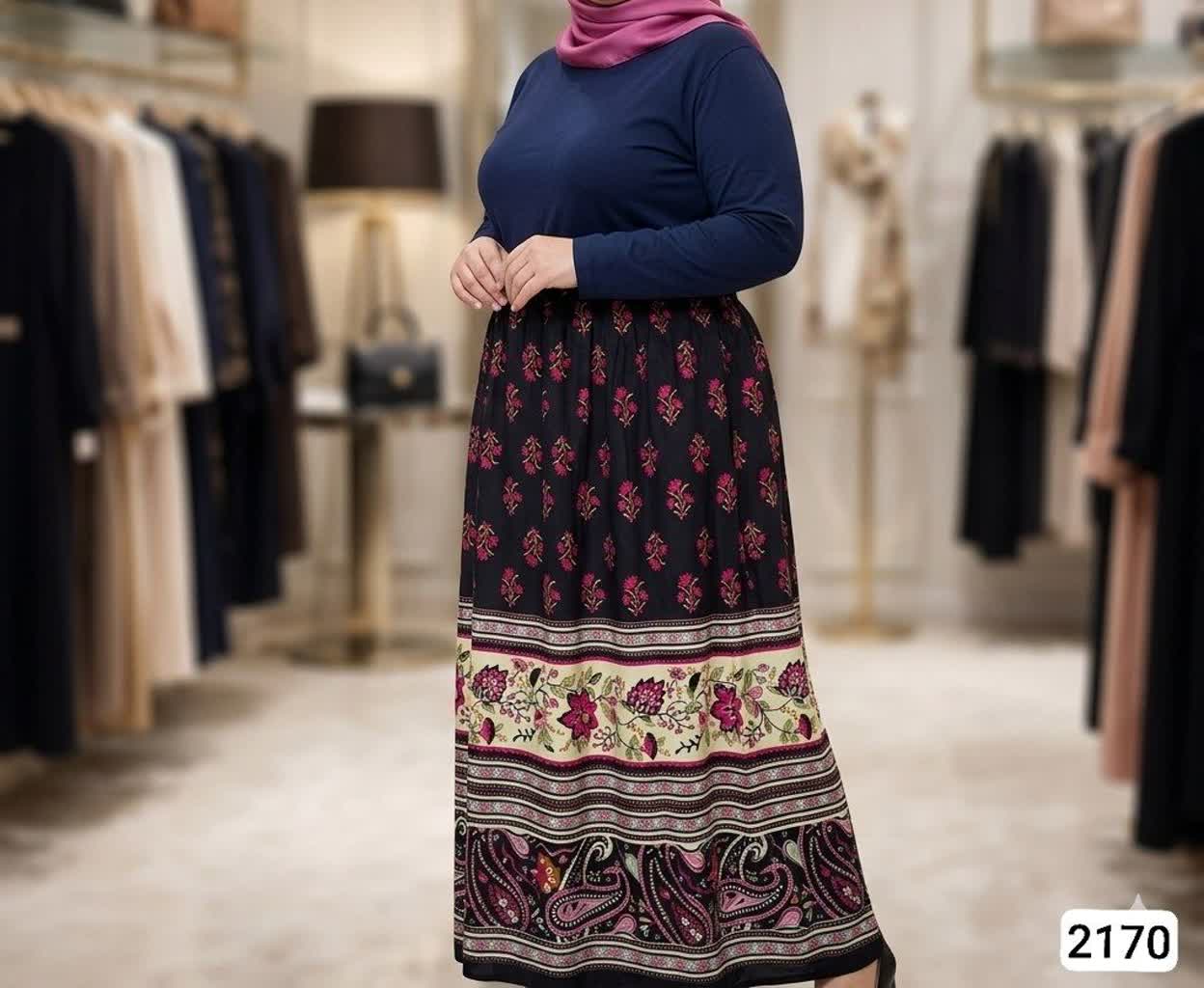 دامن نخی طرح دار 😍 ✅خنک و راحت و سبک