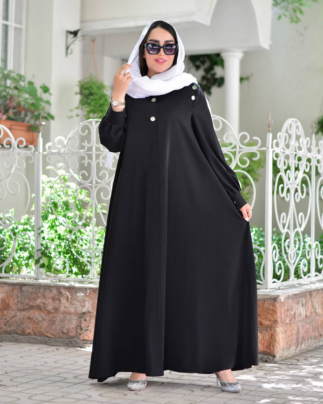 مانتو عبابی حنانه کرپ ندا اماراتی