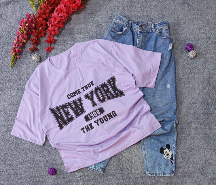 تیشرت اسپرت باکسی سوپرنخ پنبه باکیفیت NEW YORK
