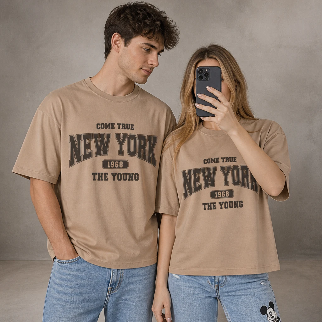تیشرت اسپرت باکسی سوپرنخ پنبه باکیفیت NEW YORK