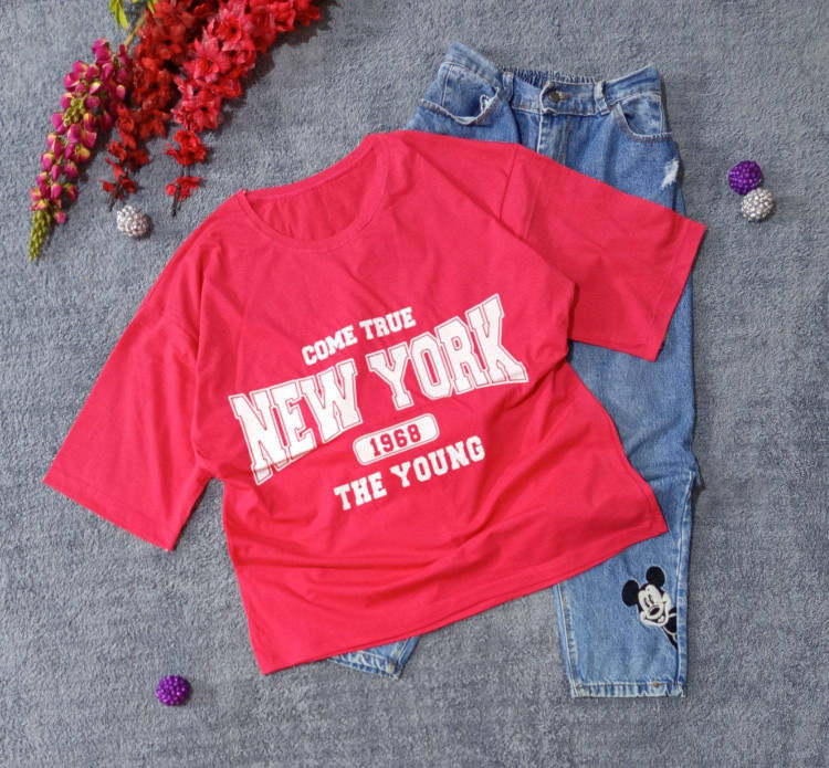 تیشرت اسپرت باکسی سوپرنخ پنبه باکیفیت NEW YORK