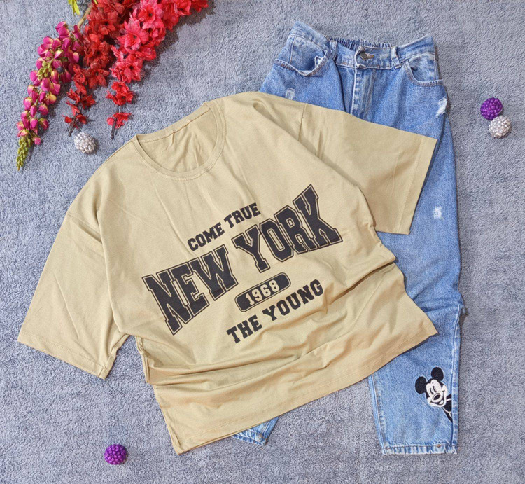تیشرت اسپرت باکسی سوپرنخ پنبه باکیفیت NEW YORK