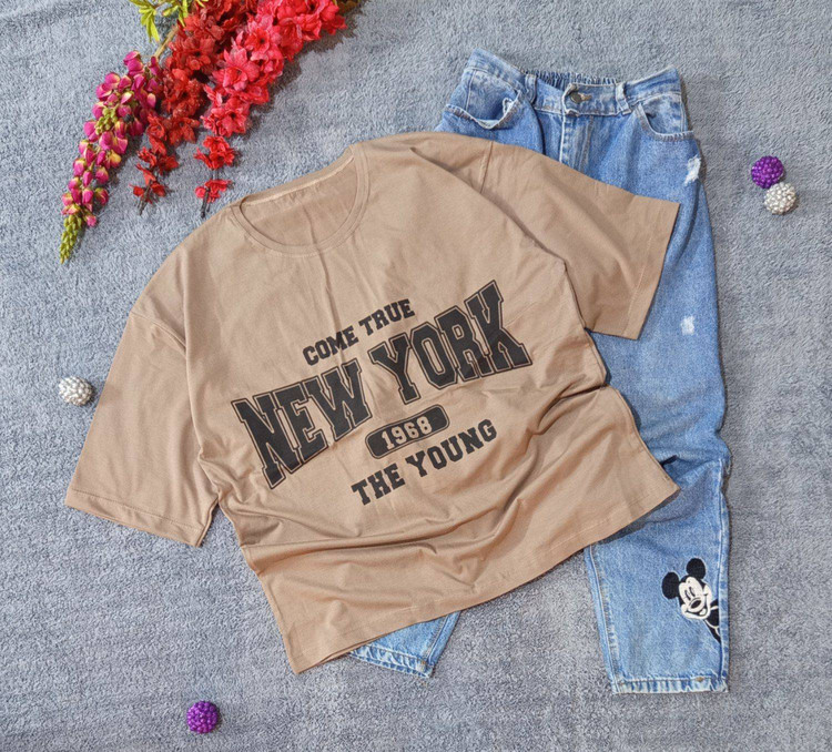 تیشرت اسپرت باکسی سوپرنخ پنبه باکیفیت NEW YORK