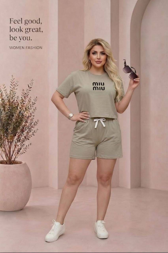 ست کراپ شورتک MIUMIUسوپر نخ پنبه کیفیت عالی